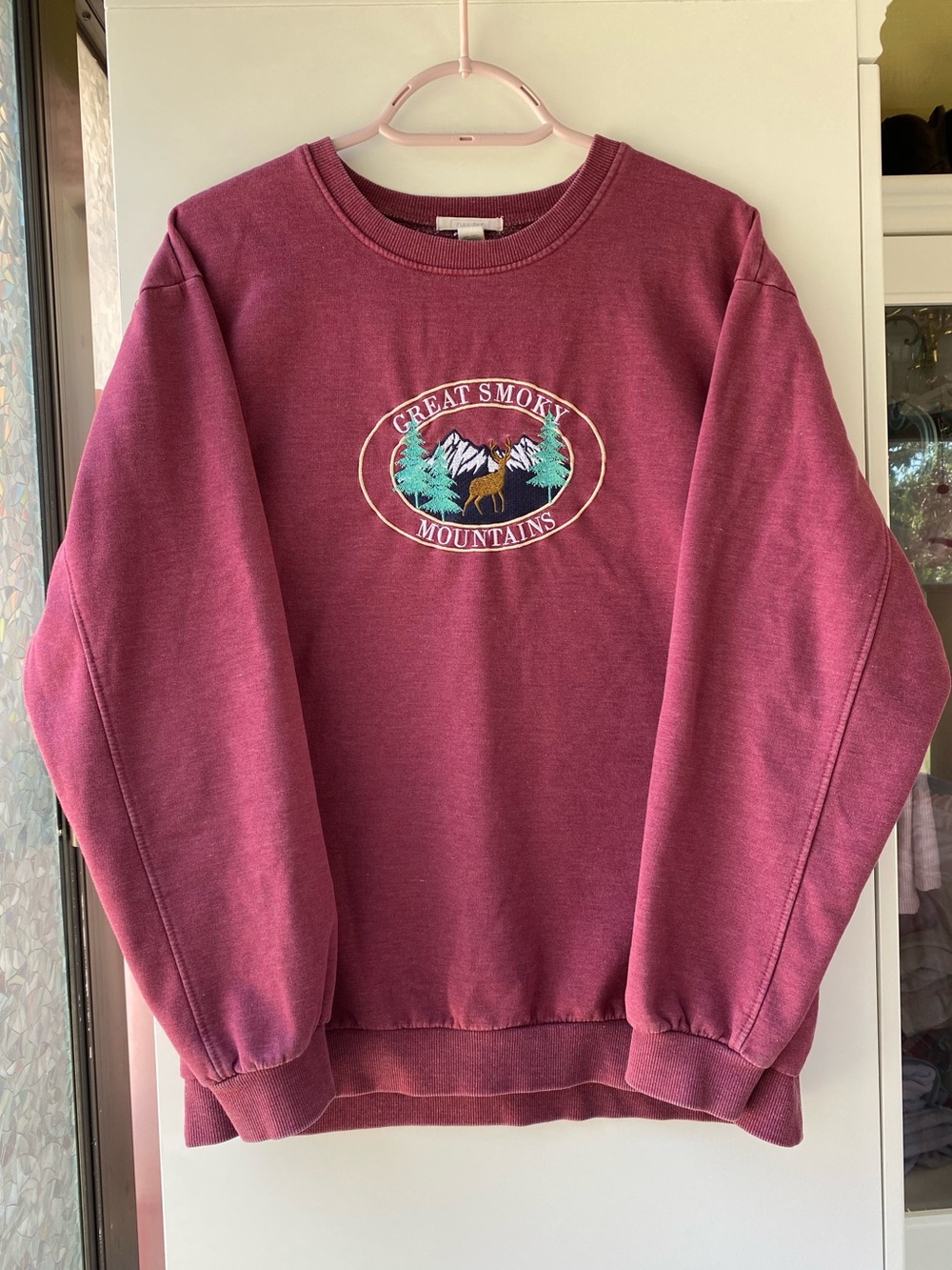 Full Tilt Great Smoky Mountains Maroon Burgundy Crewneck Sweatshirt
